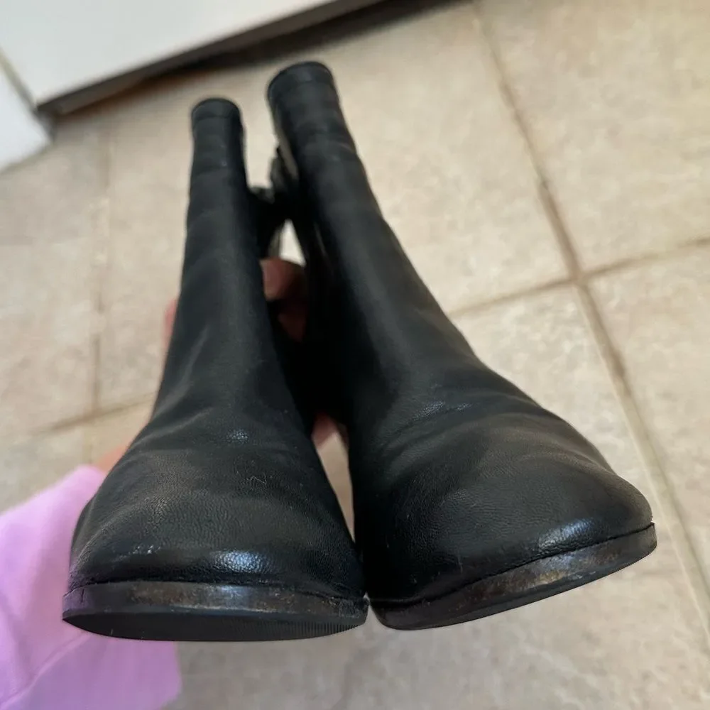 Tory Burch Boots size 8 real genuine leather ankle‎ boot black Margaux